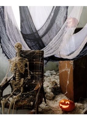 New 6 pack 4 black and 2 White Creepy Halloween Ghost Cloth Decoration